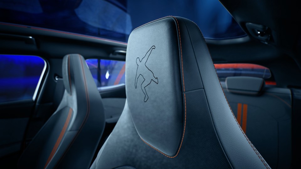 Eric Cantona's personalized Ford Capri headrest.