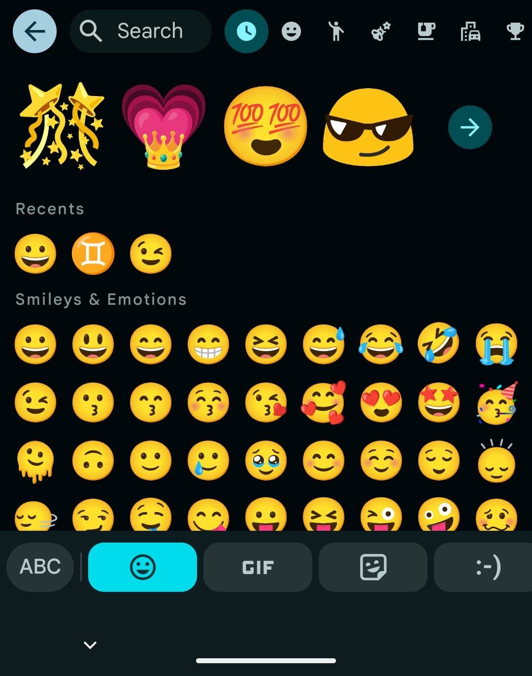 Gboard updated emoji picker interface