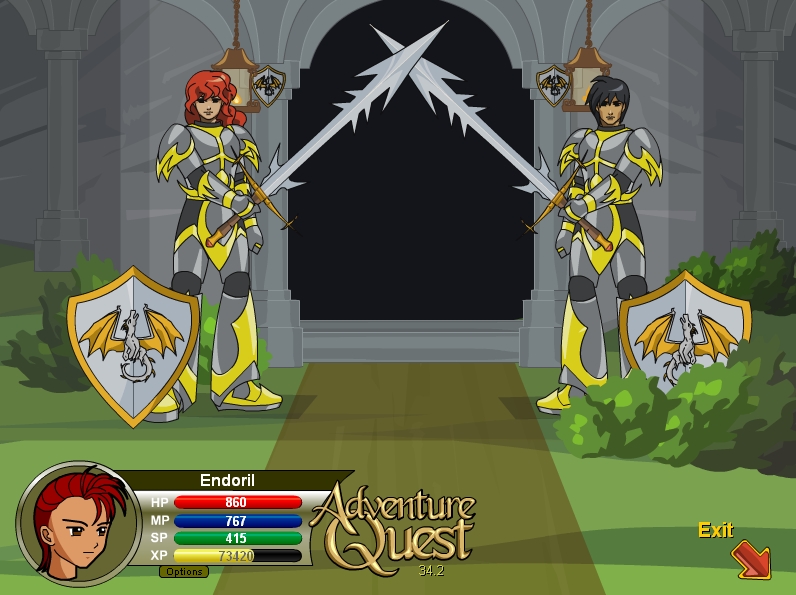 A screenshot from the original AdventureQuest from 2002.