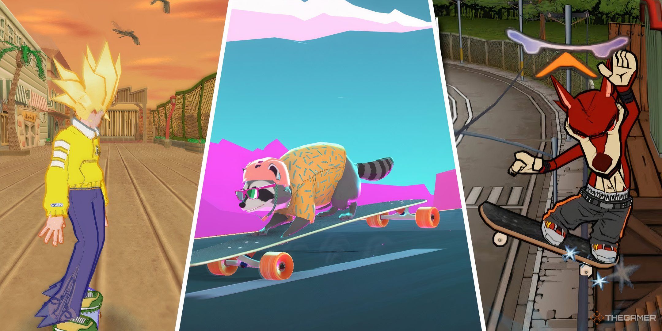 A collage of Yanya Caballista City Skater Go Go Hypergrind and Tanuki Sunset.
