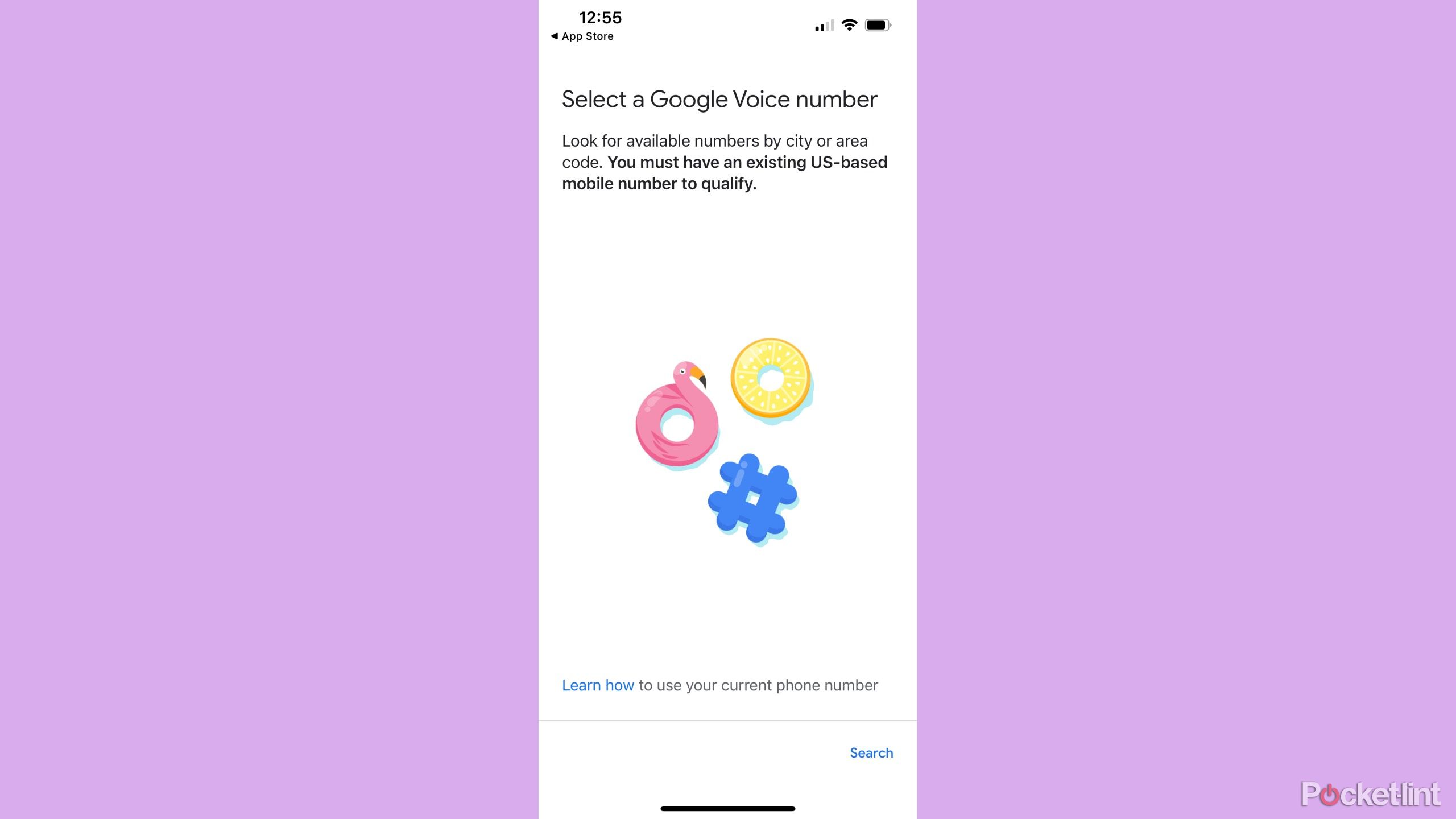 Google voice new number page. 