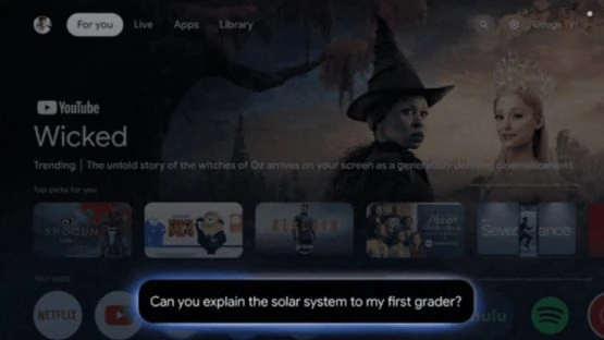 Gemini answering topic in Google TV