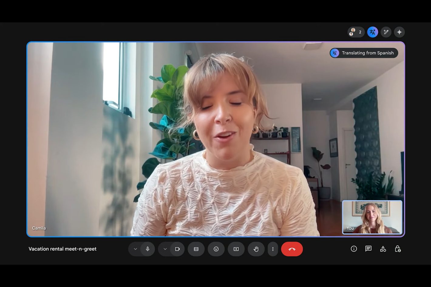 Google Meet real time translation