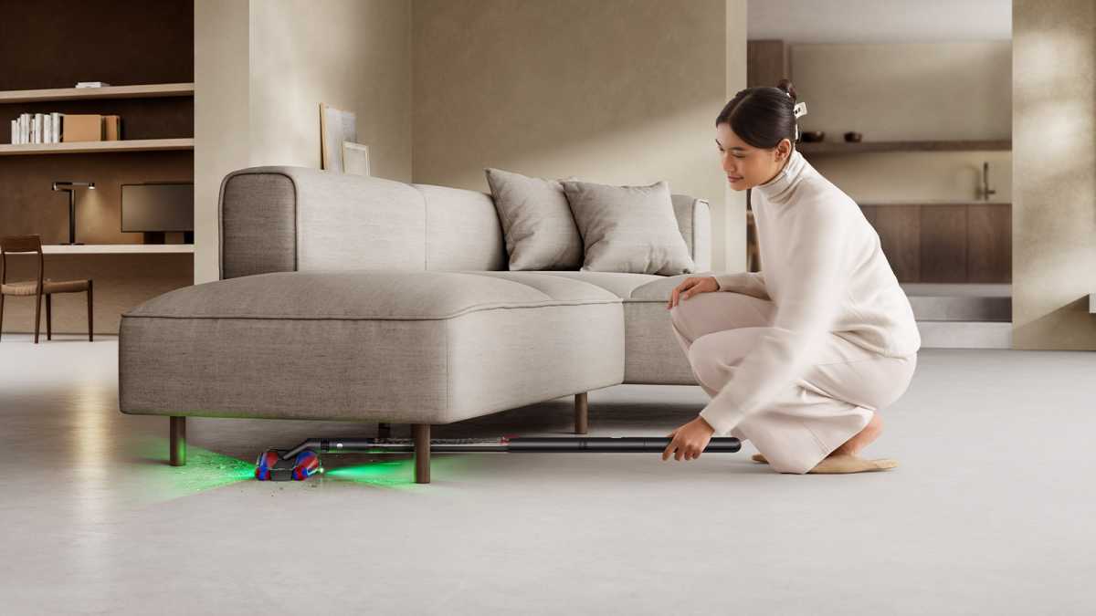 PencilVac lying flat to get under furniture