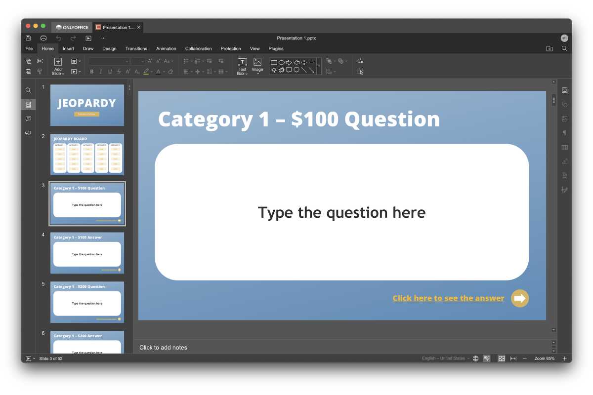 OnlyOffice presentation