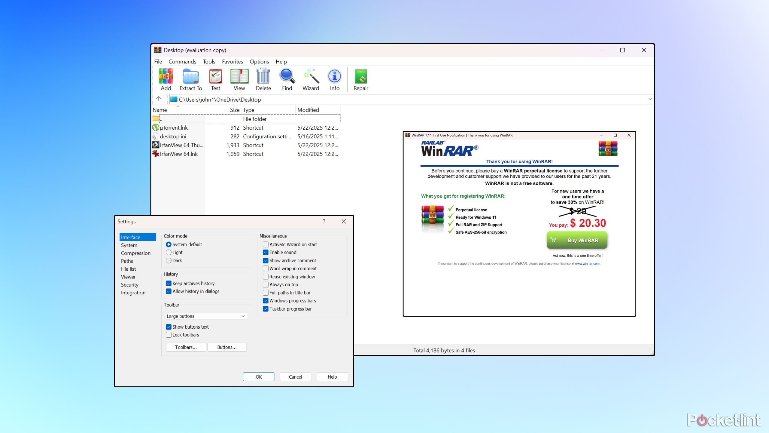 WinRAR screenshot