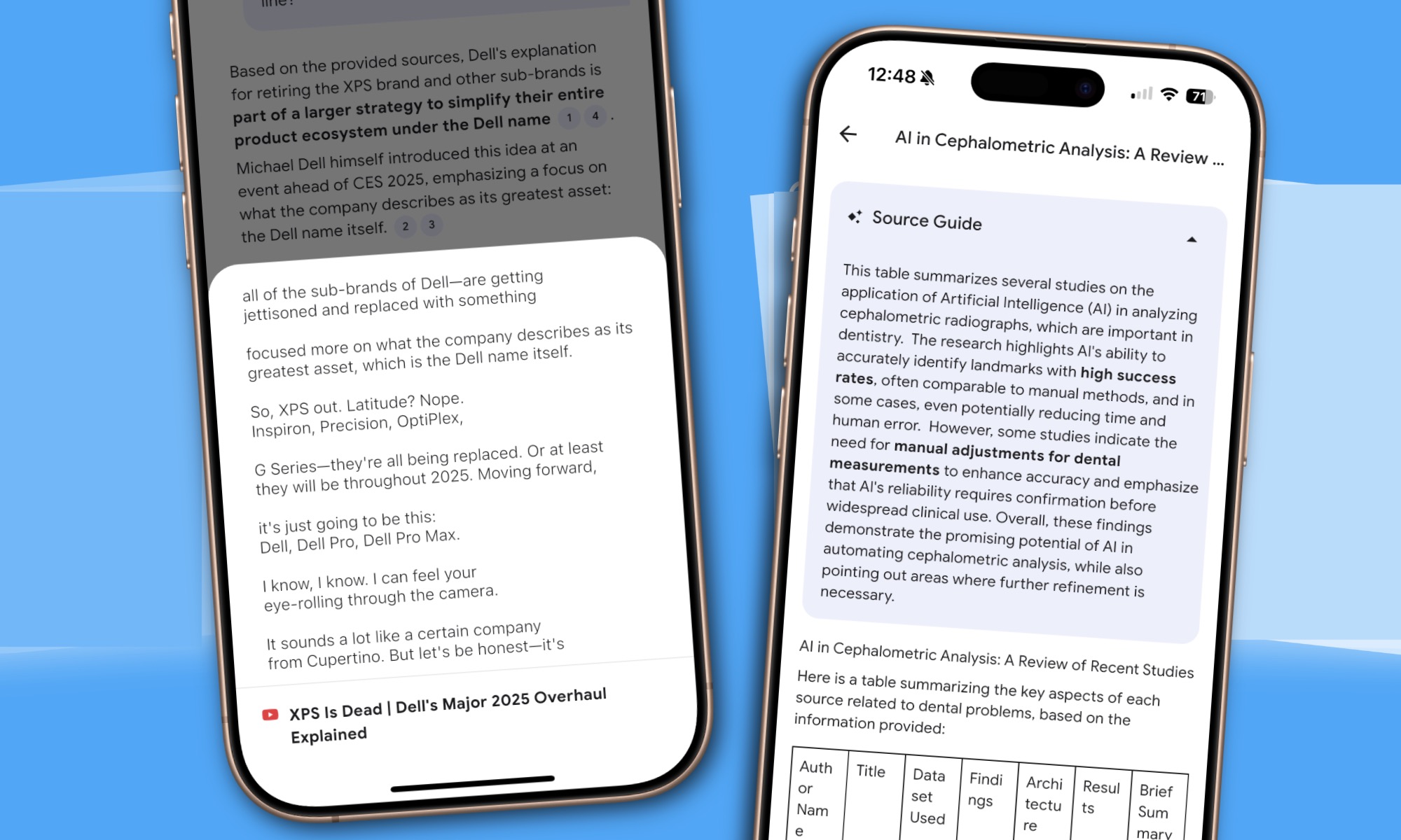 Viewing resources in the NotebookLM app on iPhone 16 Pro.