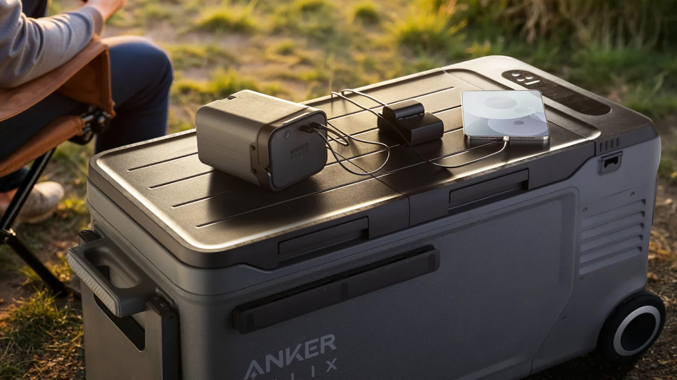 save $300 on the Anker SOLIX EverFrost 2 58L Electric Cooler with battery charging devices save $300 on the Anker SOLIX EverFrost 2 58L Electric Cooler with battery charging devices
