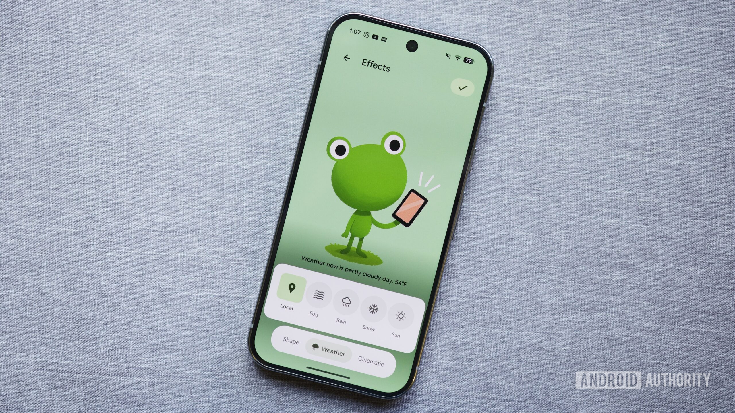 android 16 magic portrait weather frog wallpaper Weather effect option in Magic Portrait in Android 16.