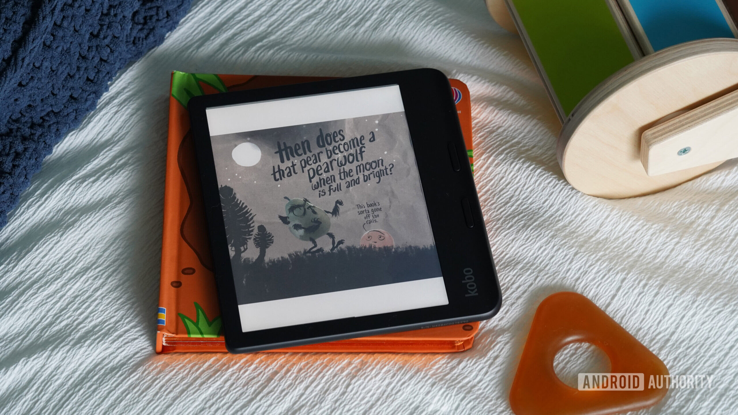 Kobo Libra Colour kids A user reads a kids book on the Kobo Libra Colour.