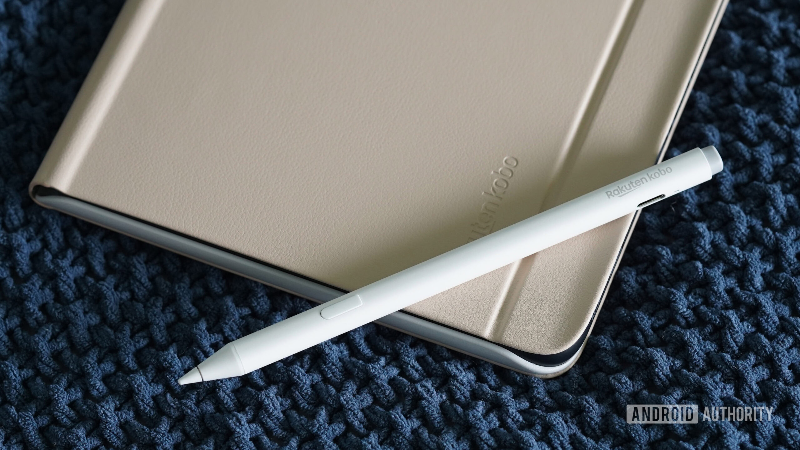 Kobo libra colour stylus A Kobo libra colour stylus rests on the device.