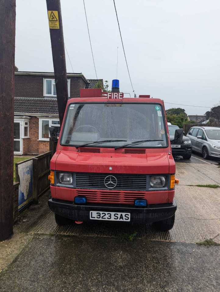 Retired fire engine converted into a campervan.