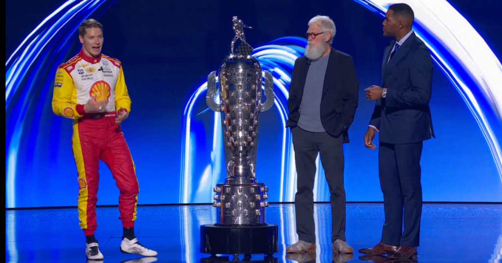 Josef Newgarden, David Letterman, and Michael Strahan
