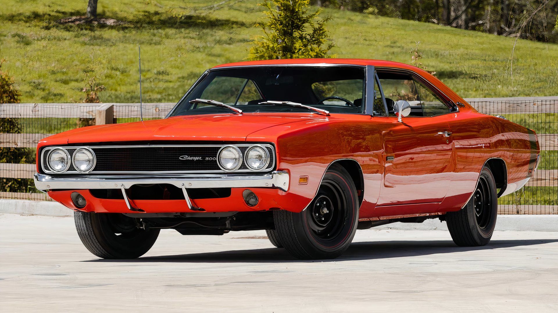 3/4 front view of 1969 Dodge Hemi Charger 500