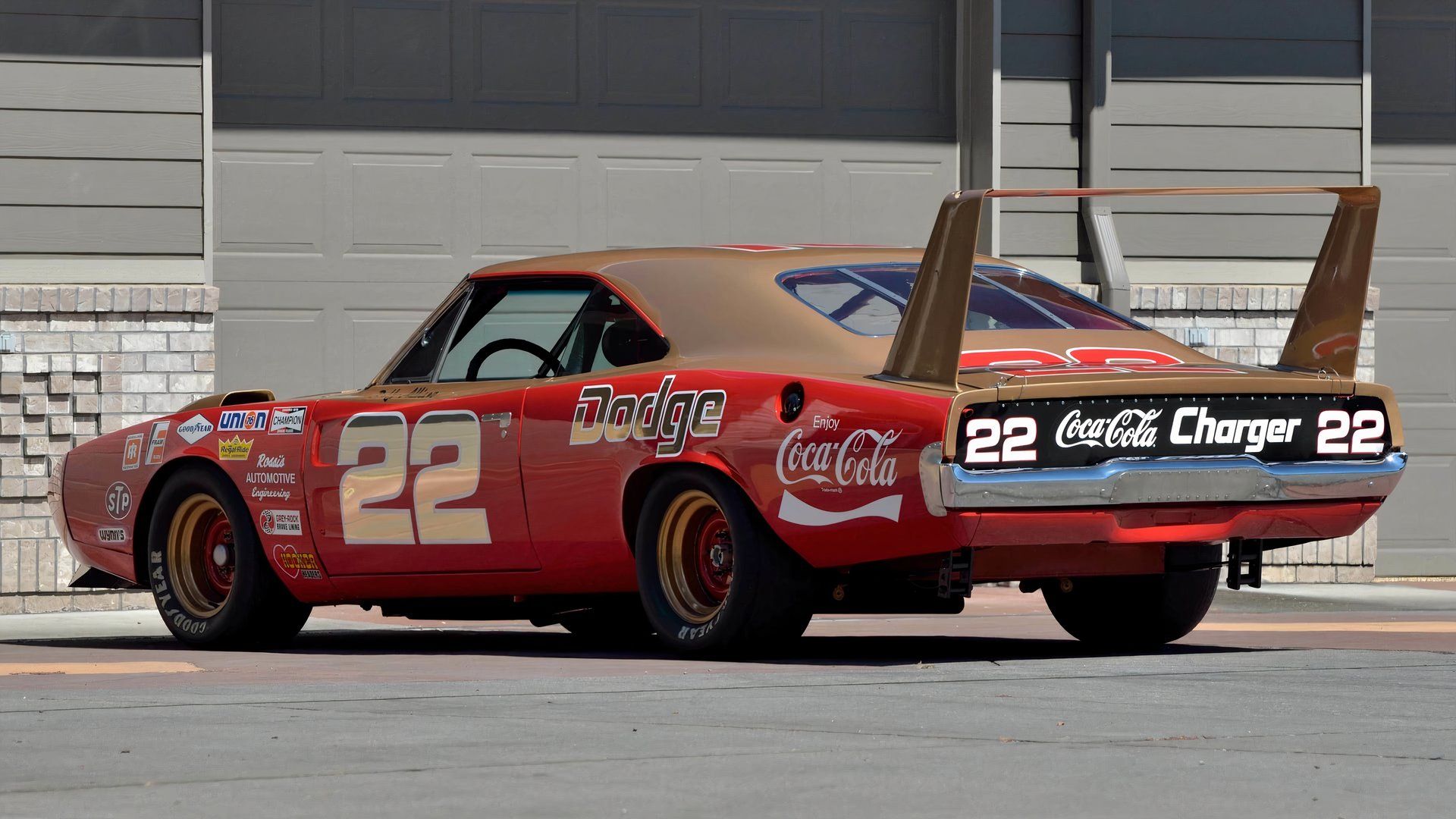 3/4 rear view of Bobby Allison's 1969 Dodge Charger Daytona