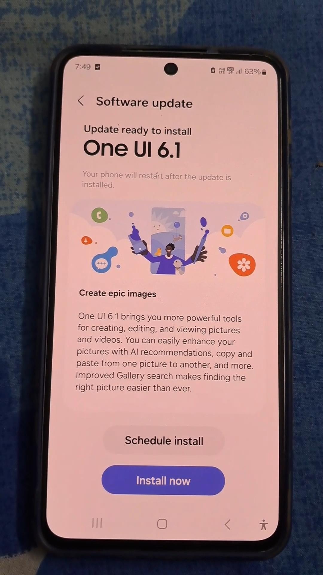 Galaxy S21 FE Green line issue Before update