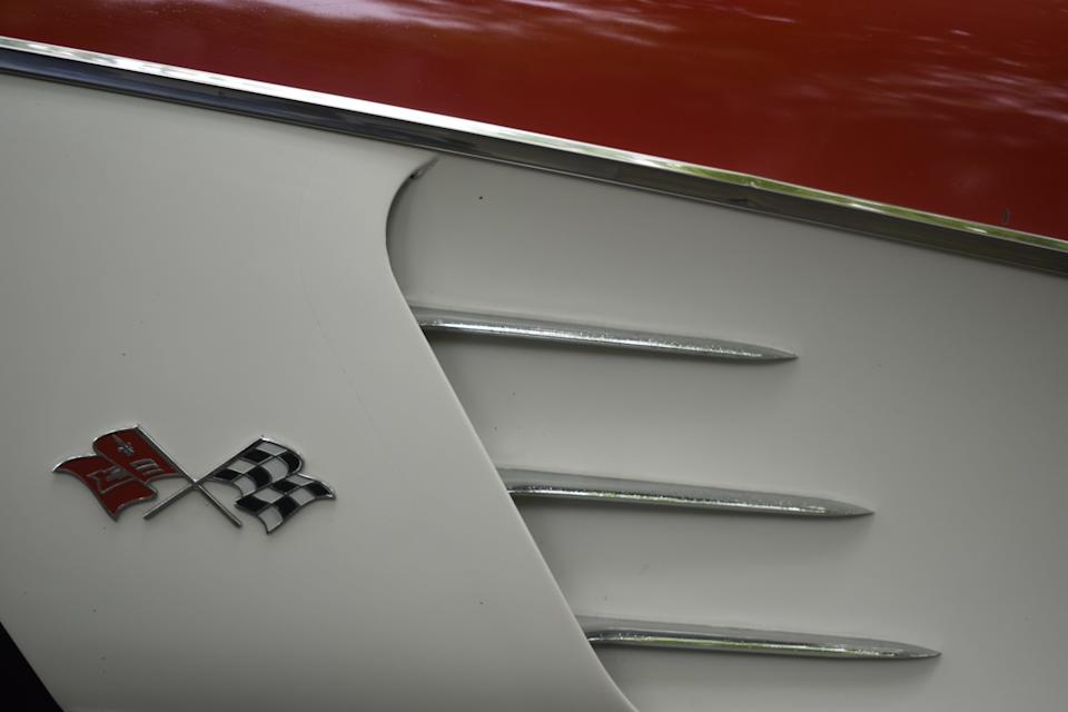 A detail picture of Jarrod Franklin's 1959 Corvette.