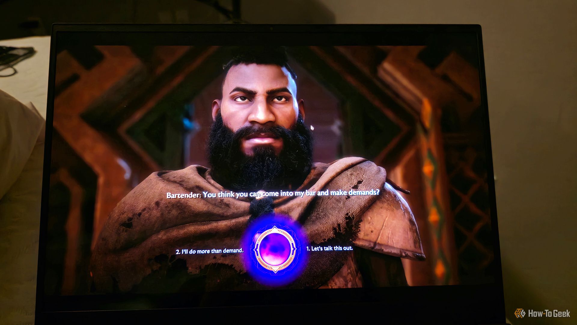 The Razer Blade 16 2025 playing the game 'DragonAge The Veilguard.'