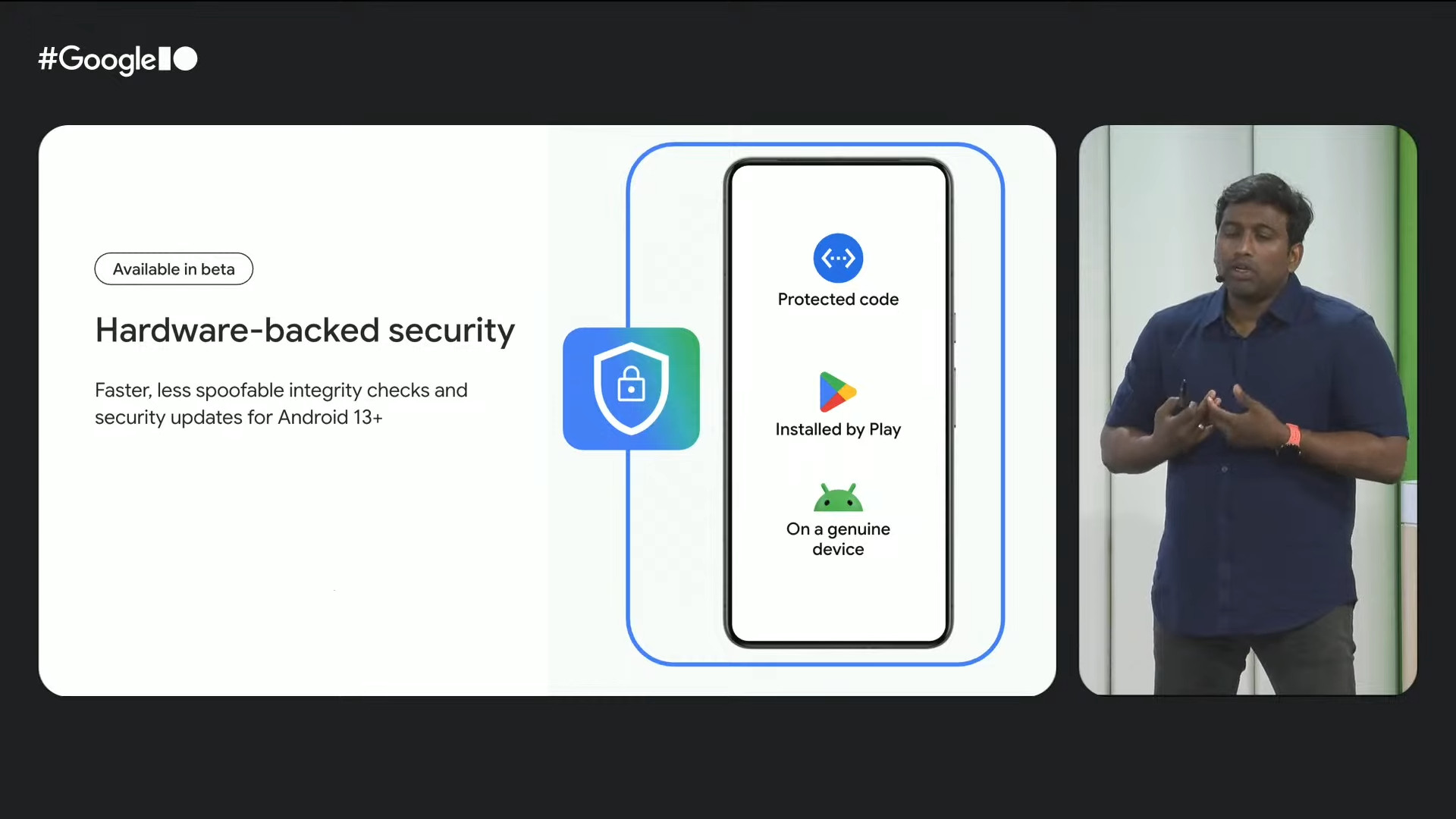 Hardware backed security from the Play Integrity API