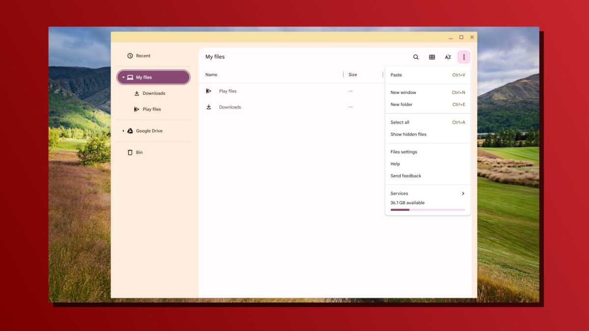 Chromebook offline storage overview screenshot