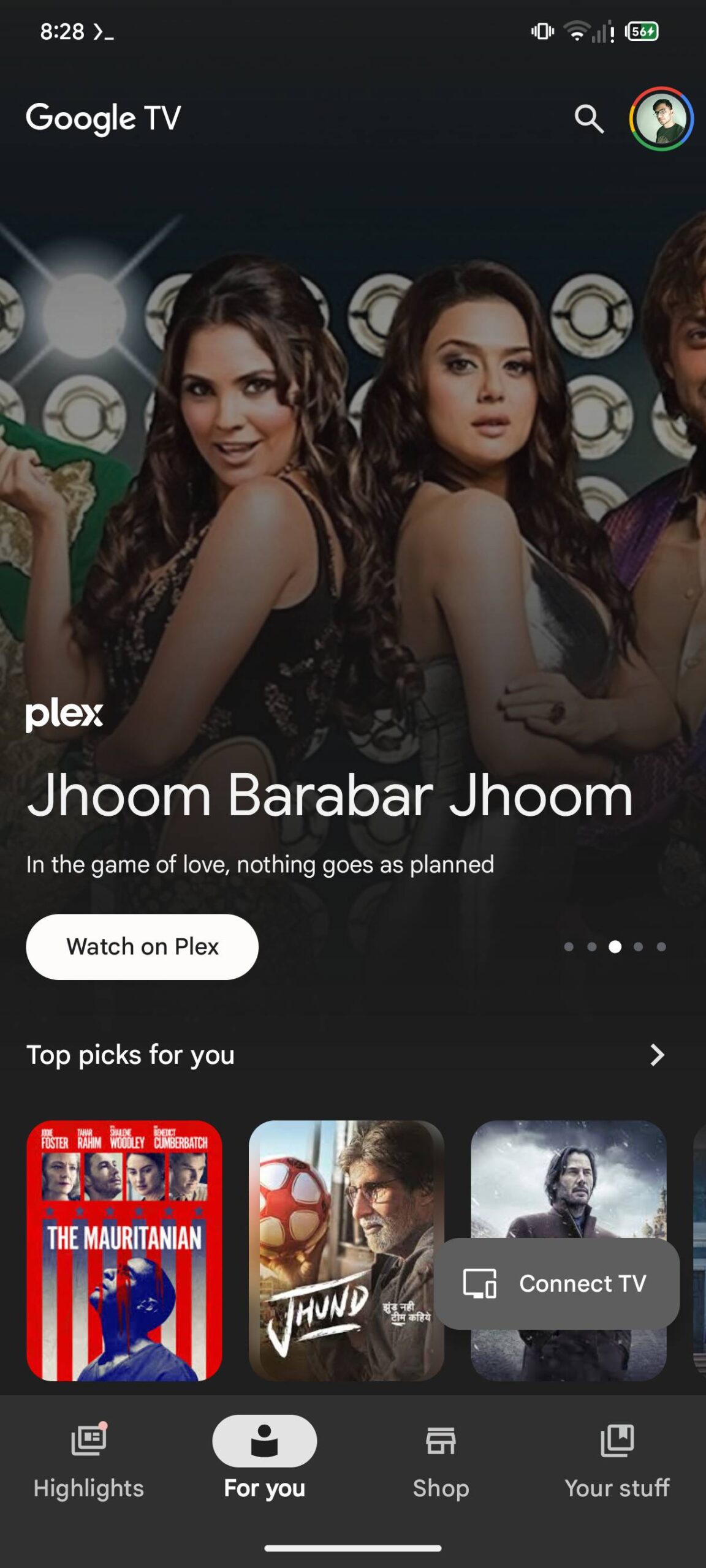 Google TV UI screenshot old