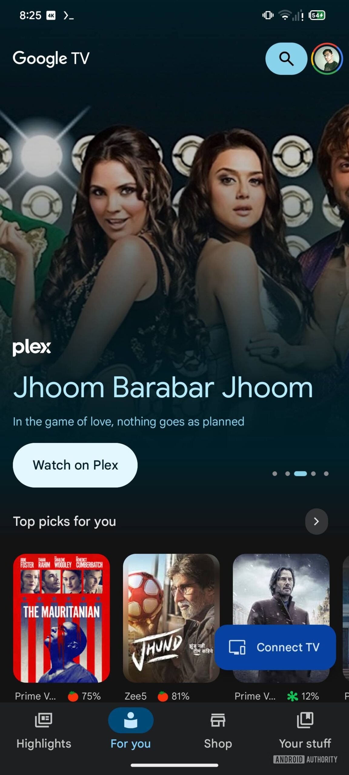 Google TV UI screenshot new 1