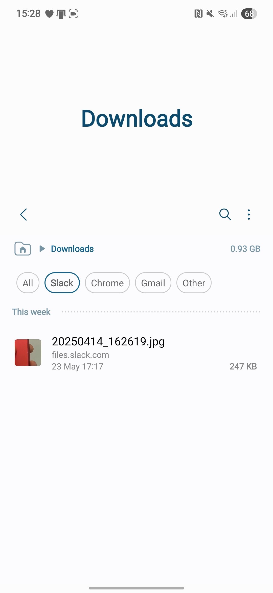 One UI 8 File filters A screenshot of the One UI 8 files app