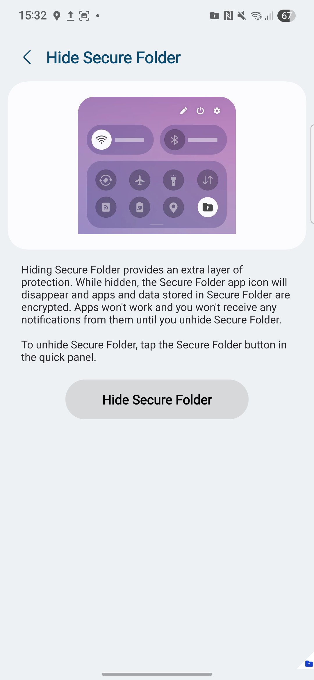 A screenshot of Secure Folder in One UI 8