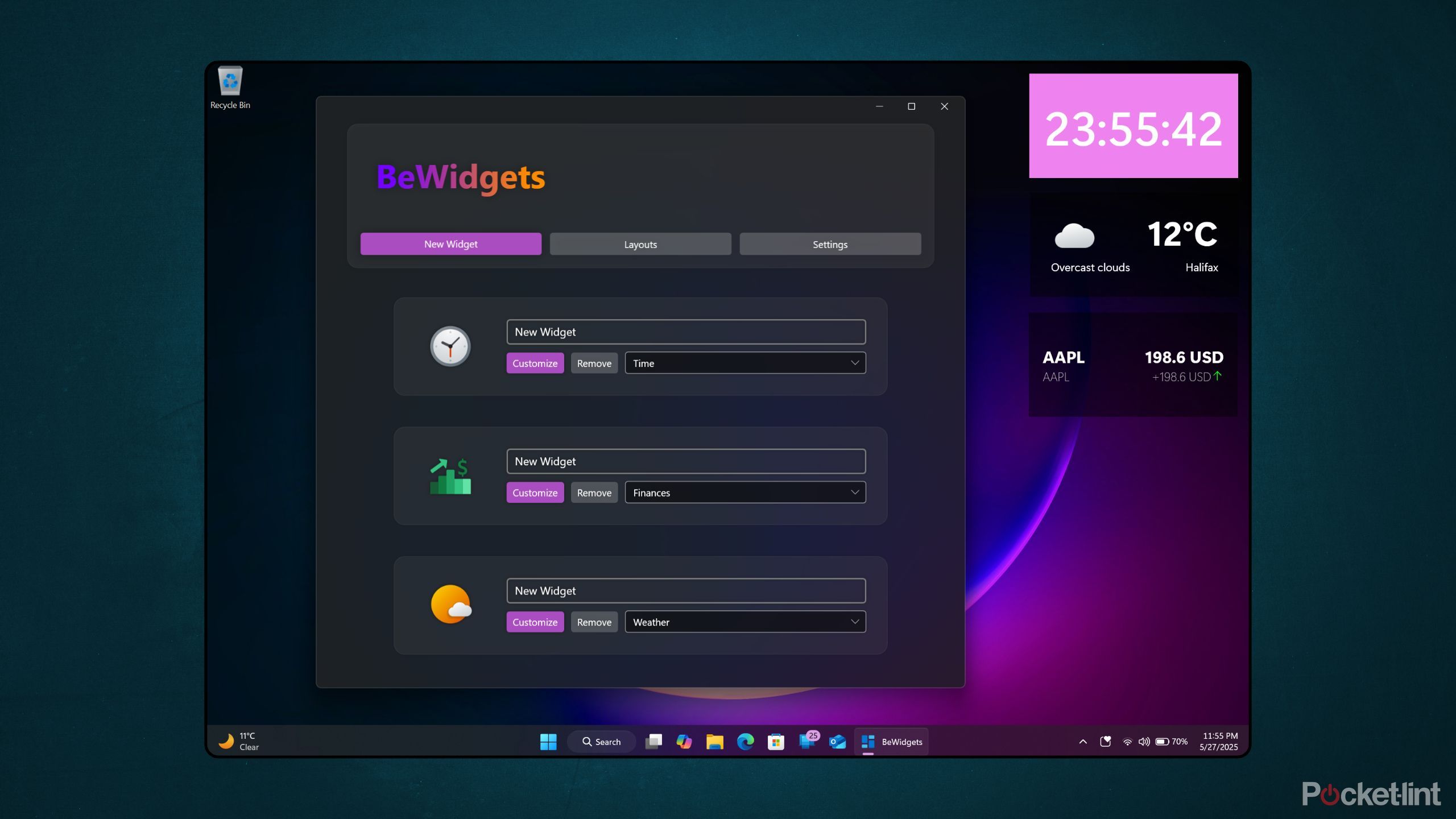 BeWidgets screenshot