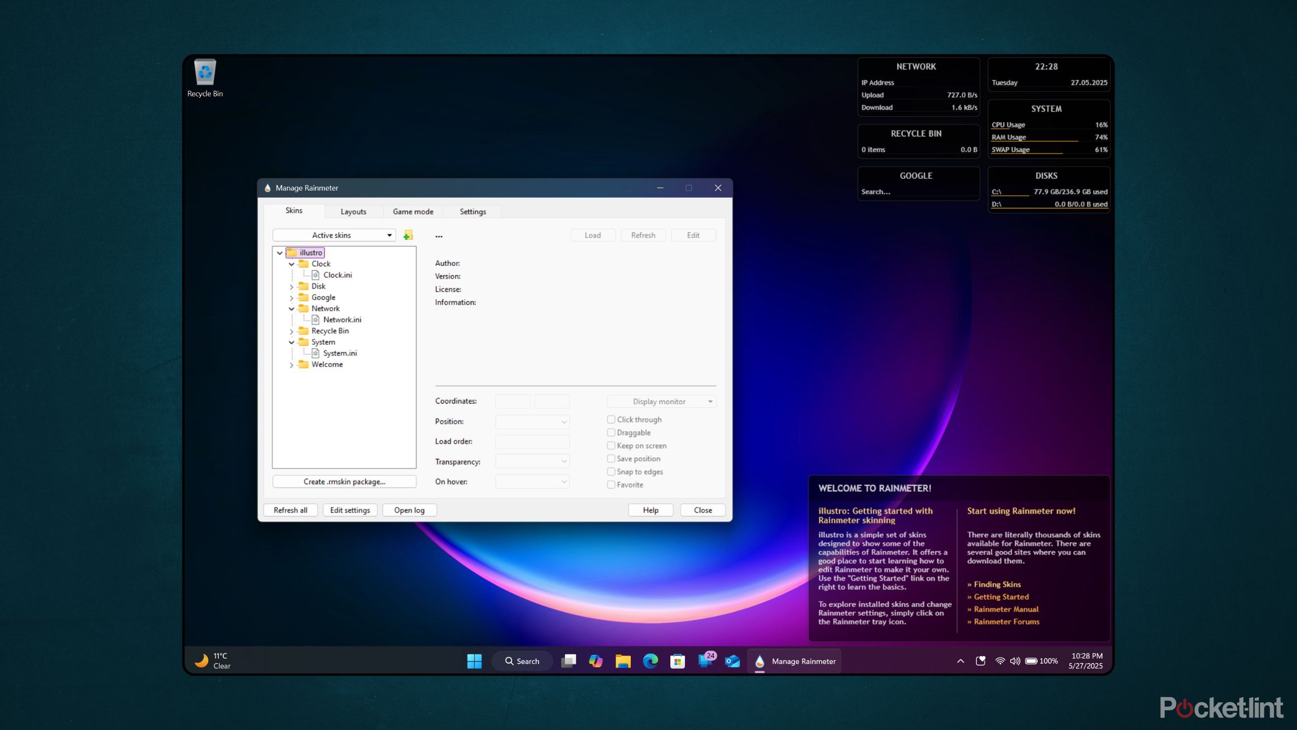 Rainmeter screenshot