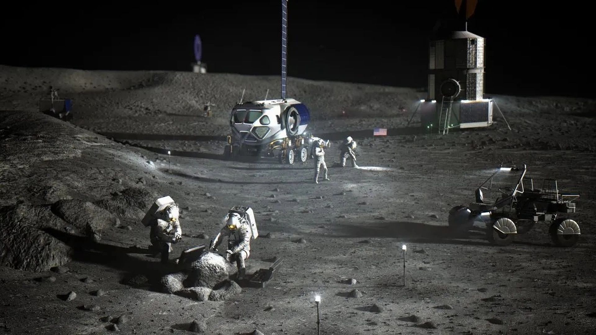 A concept image of a NASA moonbase.