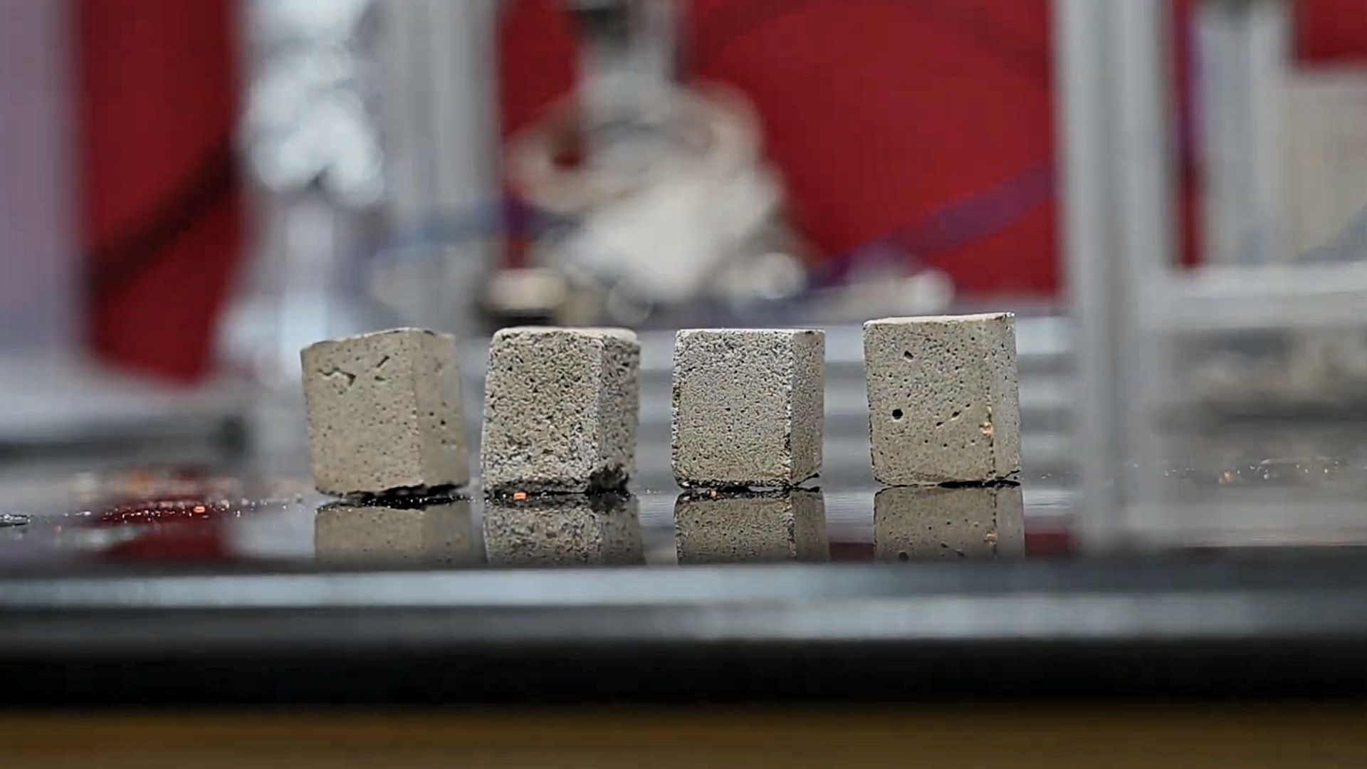 Bricks made using bacteria and guar gum as constituents.