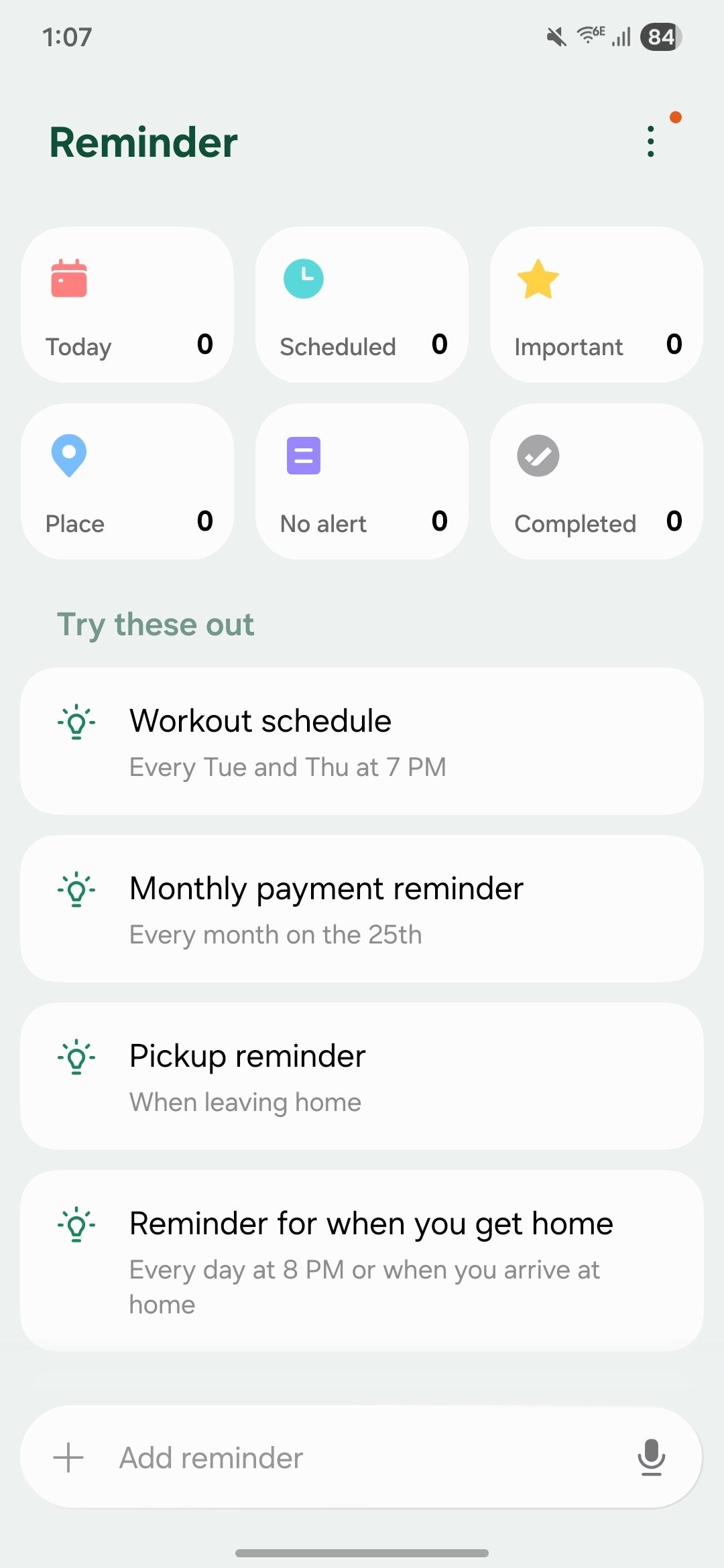 Samsung Reminder app in the One UI 8 beta.