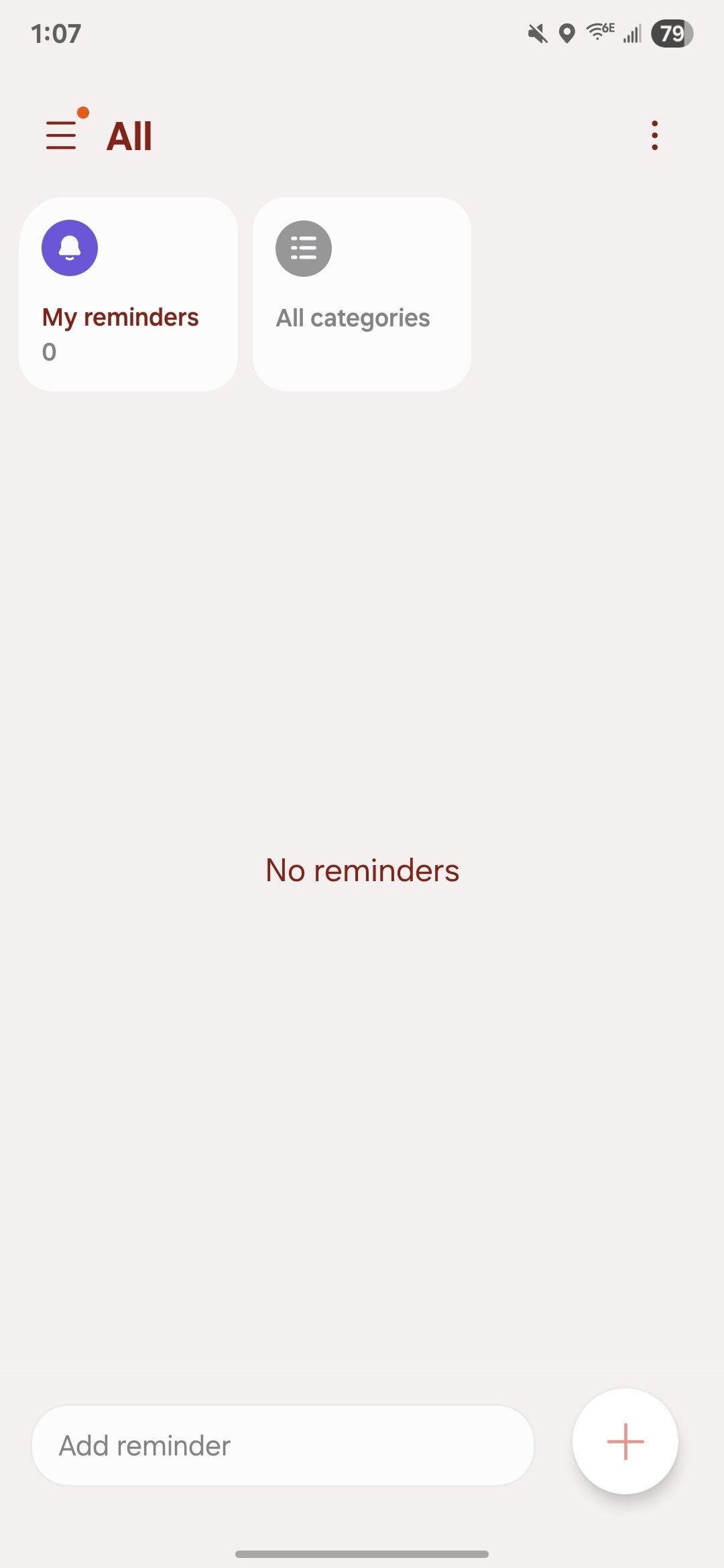 Samsung Reminder app in One UI 7.