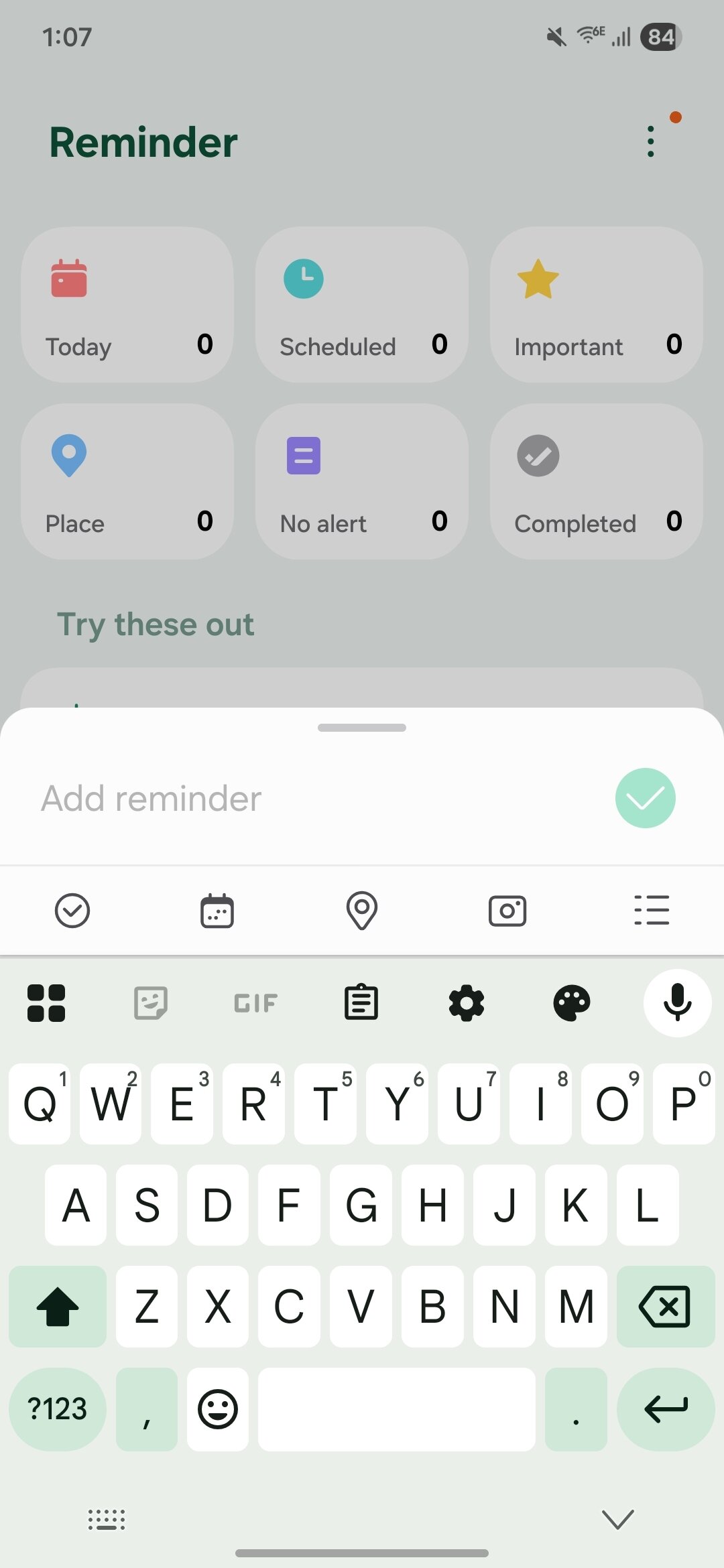 Samsung Reminder app in the One UI 8 beta.