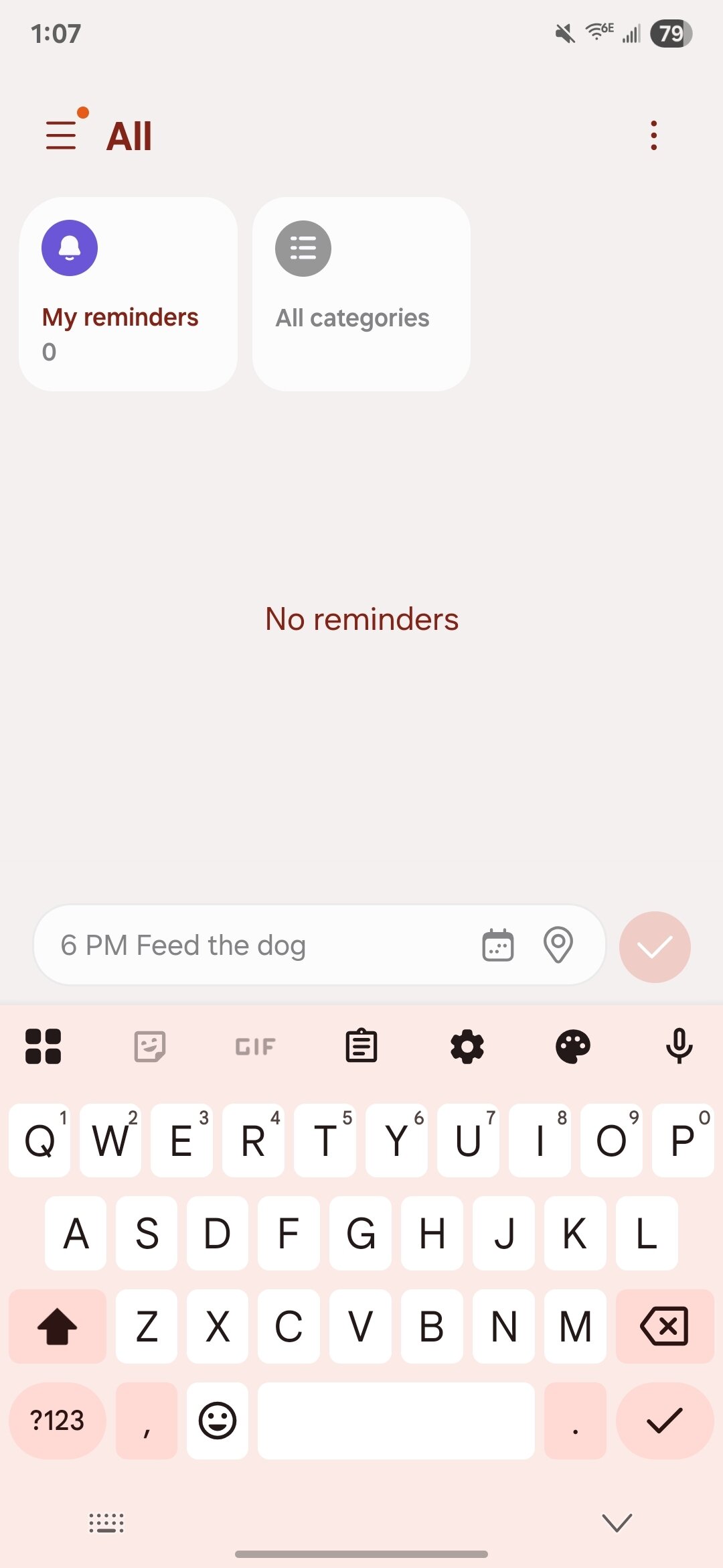 Samsung Reminder app in One UI 7.