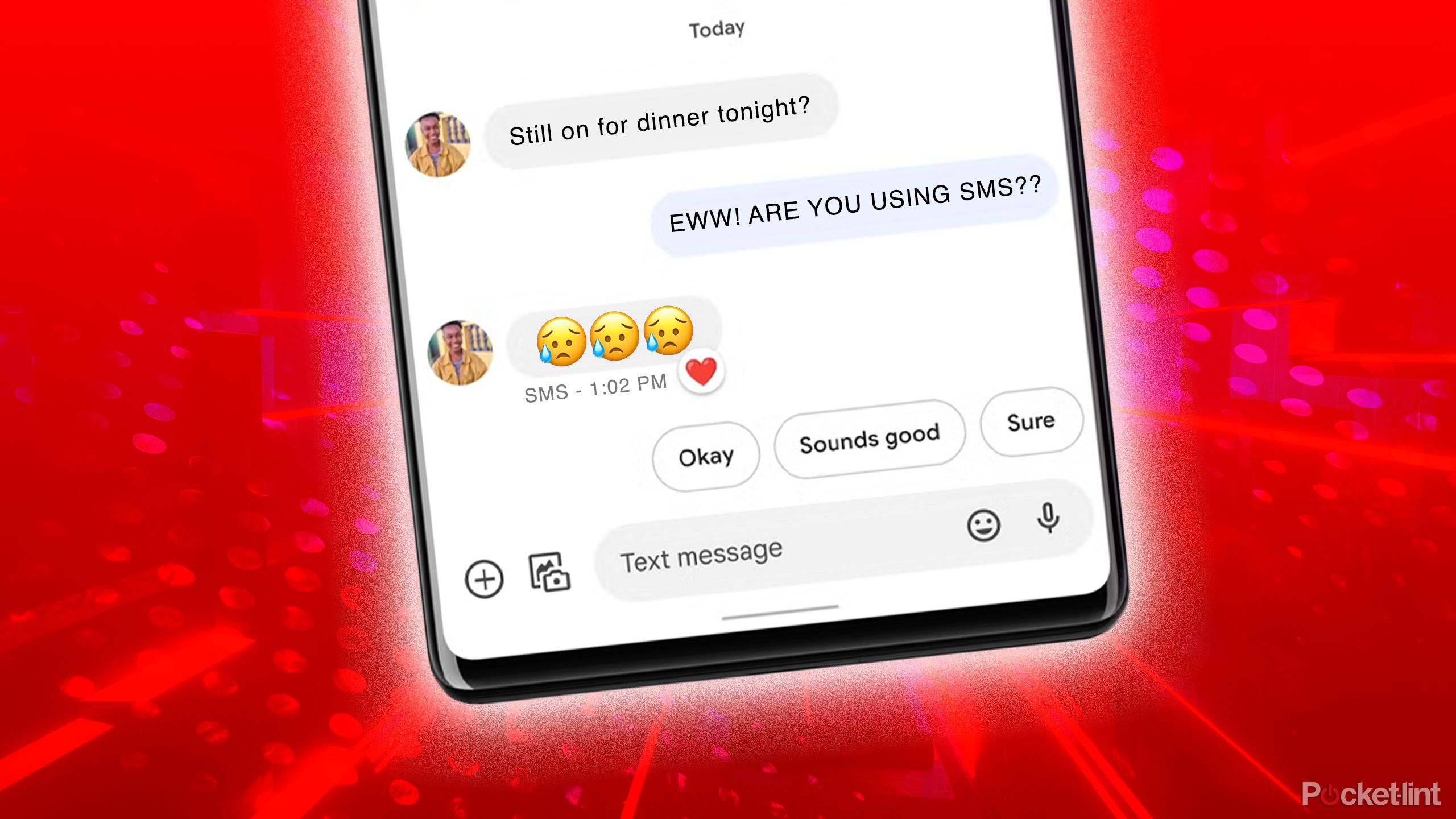 SMS messages on a phone.