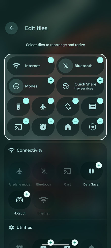 Android 16 resizable Quick Settings 2