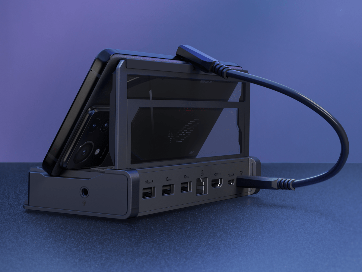 Asus ROG Bulwark USB-C dock rear angle