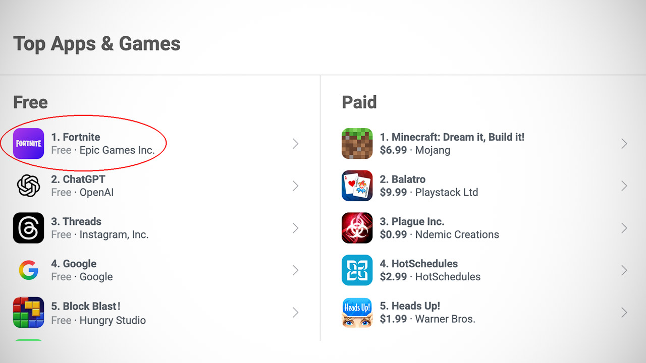 Epic Games Fornite Return Apple App Store