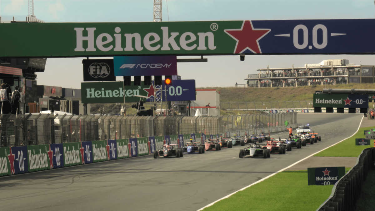 A photo of F1 Academy cars on the track