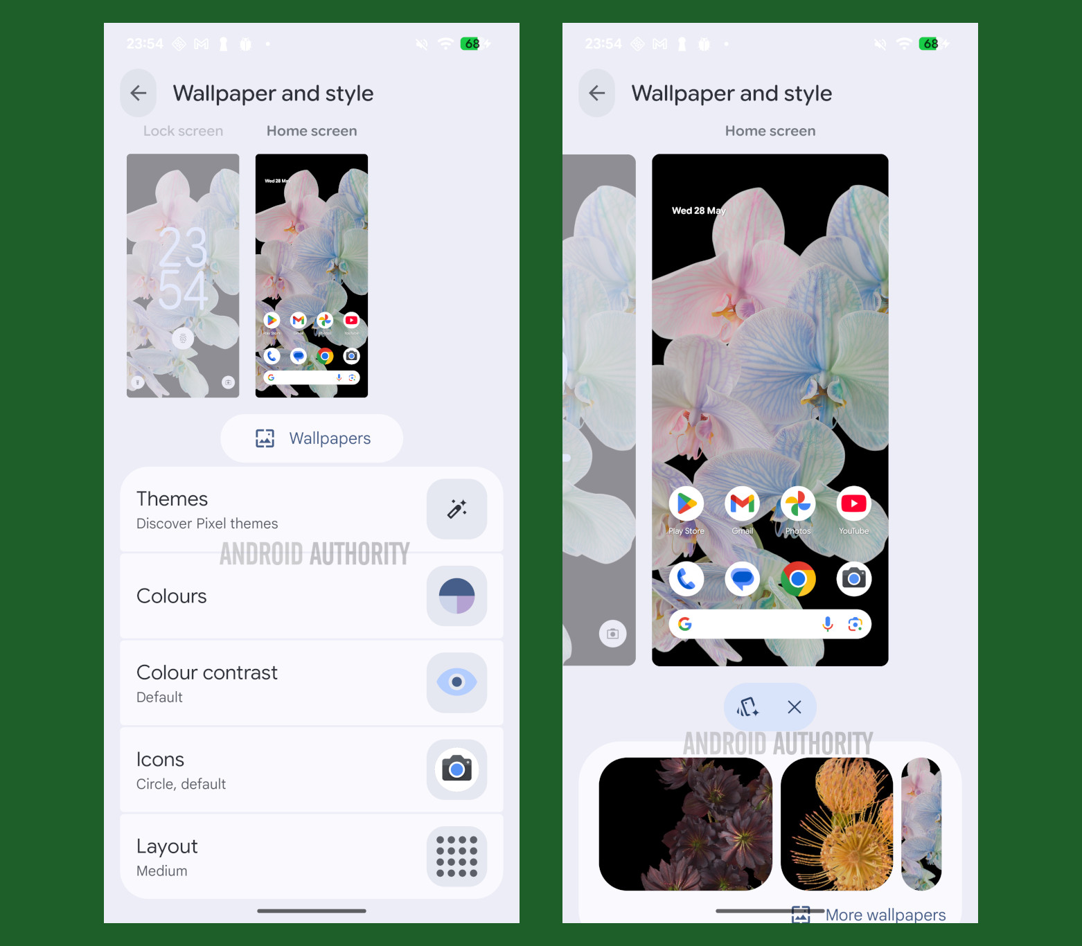 Pixel themes button in Pixel wallpaper app Pixel themes button in Pixel wallpaper app