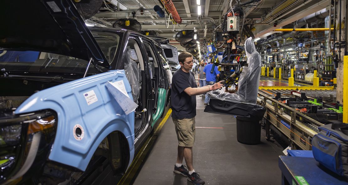 Workers assemble the Ford Expedition at the Kentucky Truck Plant in Louisville, Kentucky.