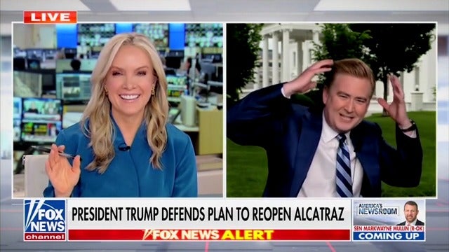 Fox News White House correspondent Peter Doocy was attacked by a bird during a live on-air report for the second time in a month.