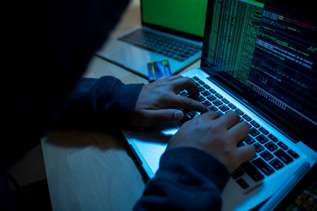 Hacker attacking internet password AI