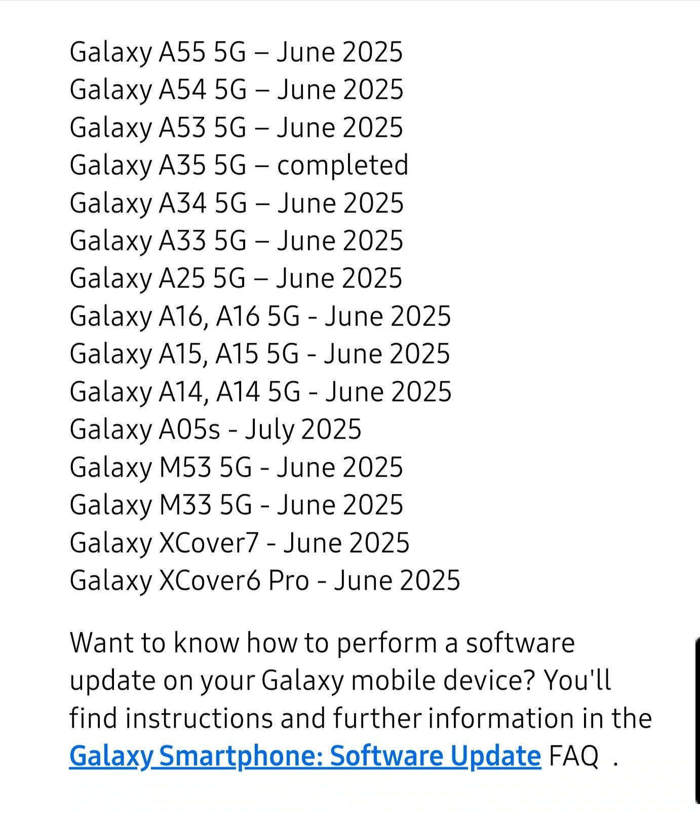Samsung Galaxy devices June 2025 One UI 7 update