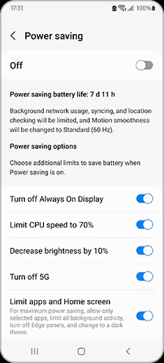 Samsung Galaxy power saving 1 Samsung Galaxy power saving 1