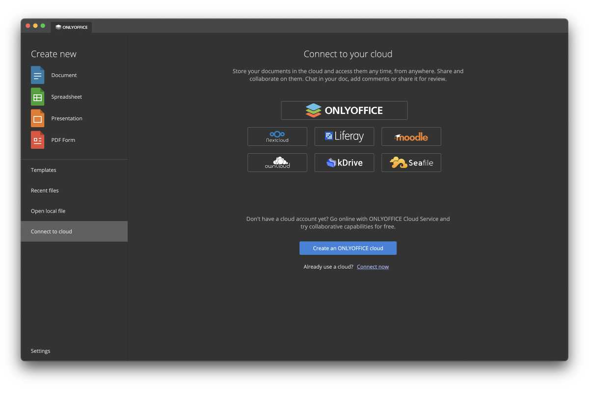 OnlyOffice cloud options
