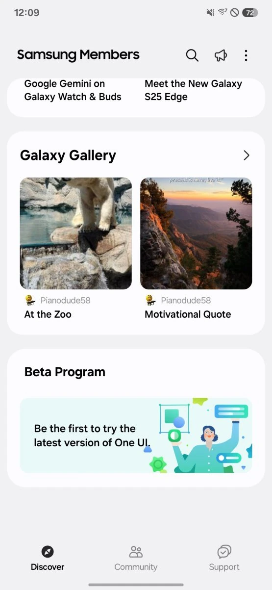 One UI 8 beta sign up members app