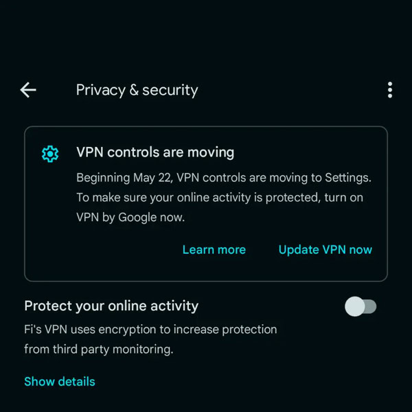 Google Fi VPN Pixel 1